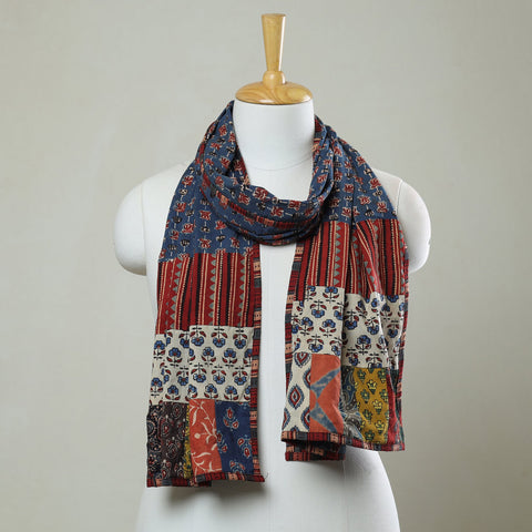 Multicolor - patchwork cotton stole in prints 40