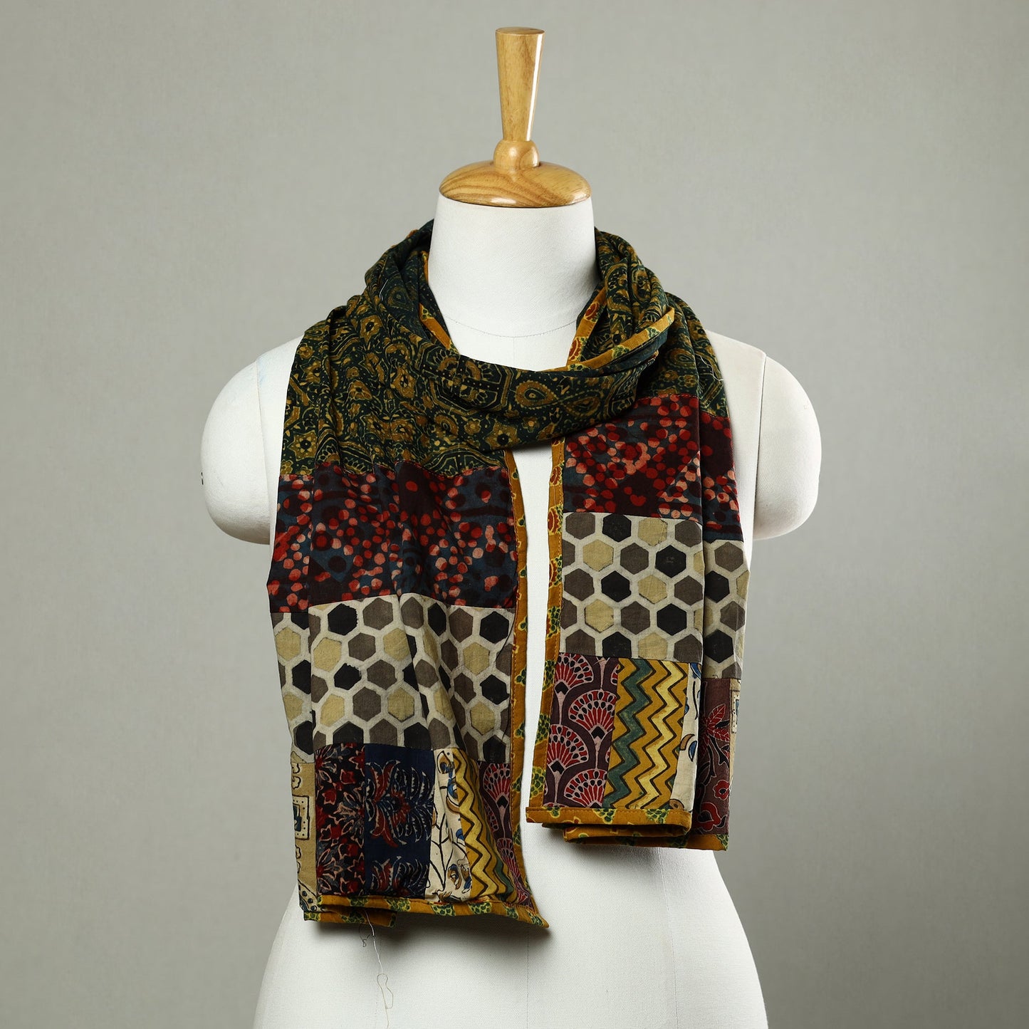 Multicolor - patchwork cotton stole in prints 43