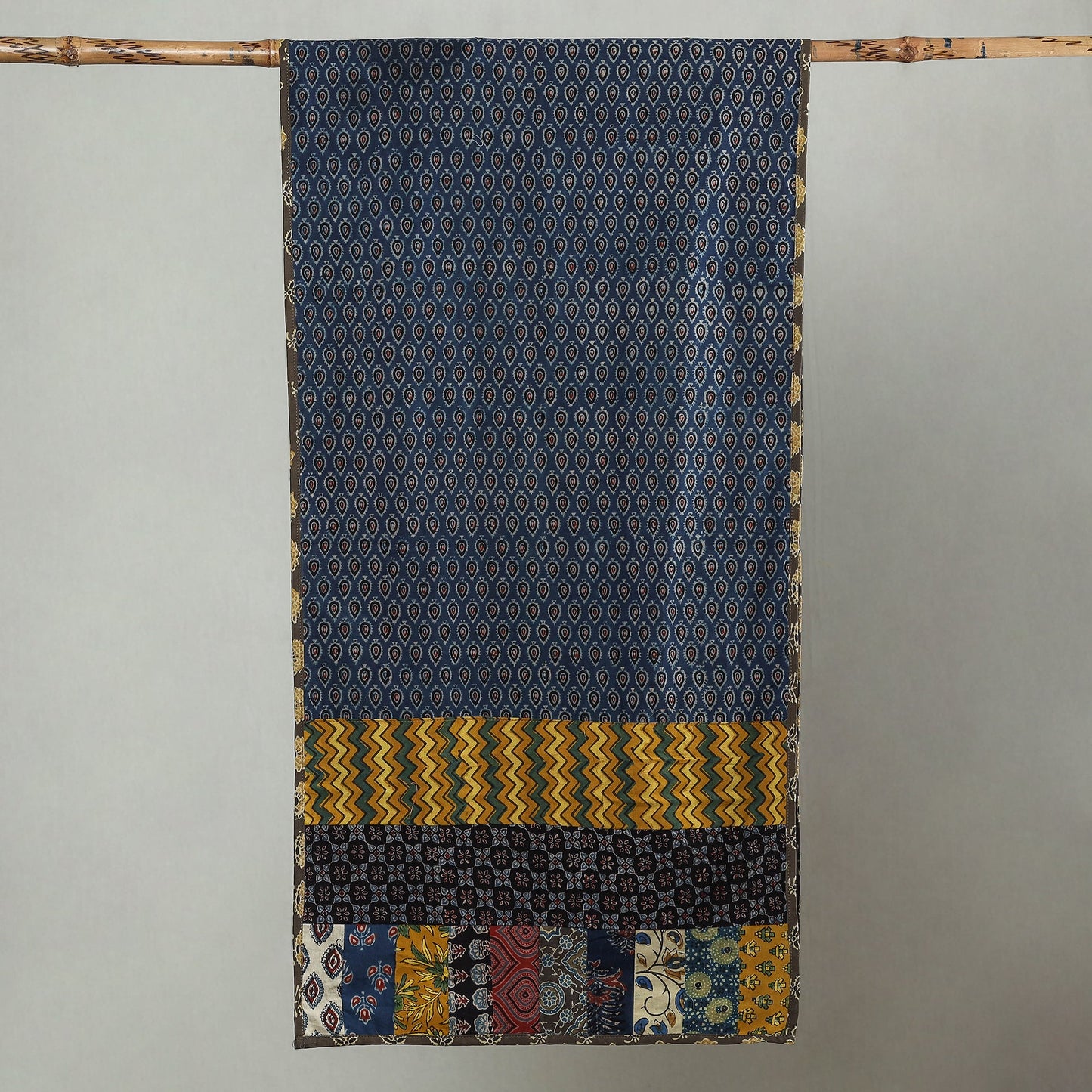 Buy Patchwork Cotton Stole in Ajrakh Block Prints 43 Online at iTokri.com