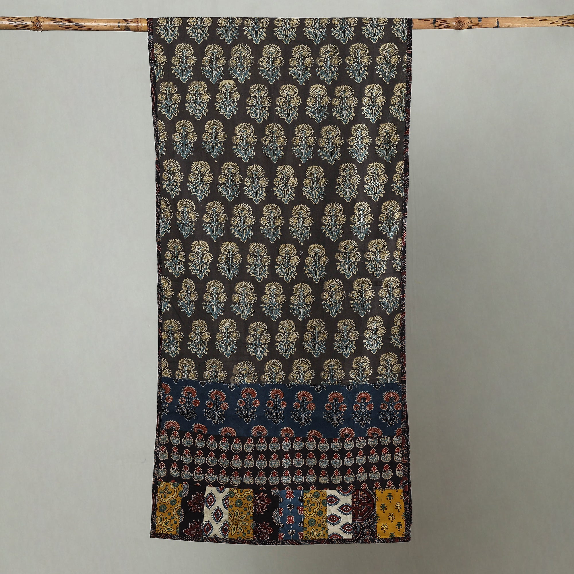  Patchwork Cotton Stole in Ajrakh Block Prints 49 