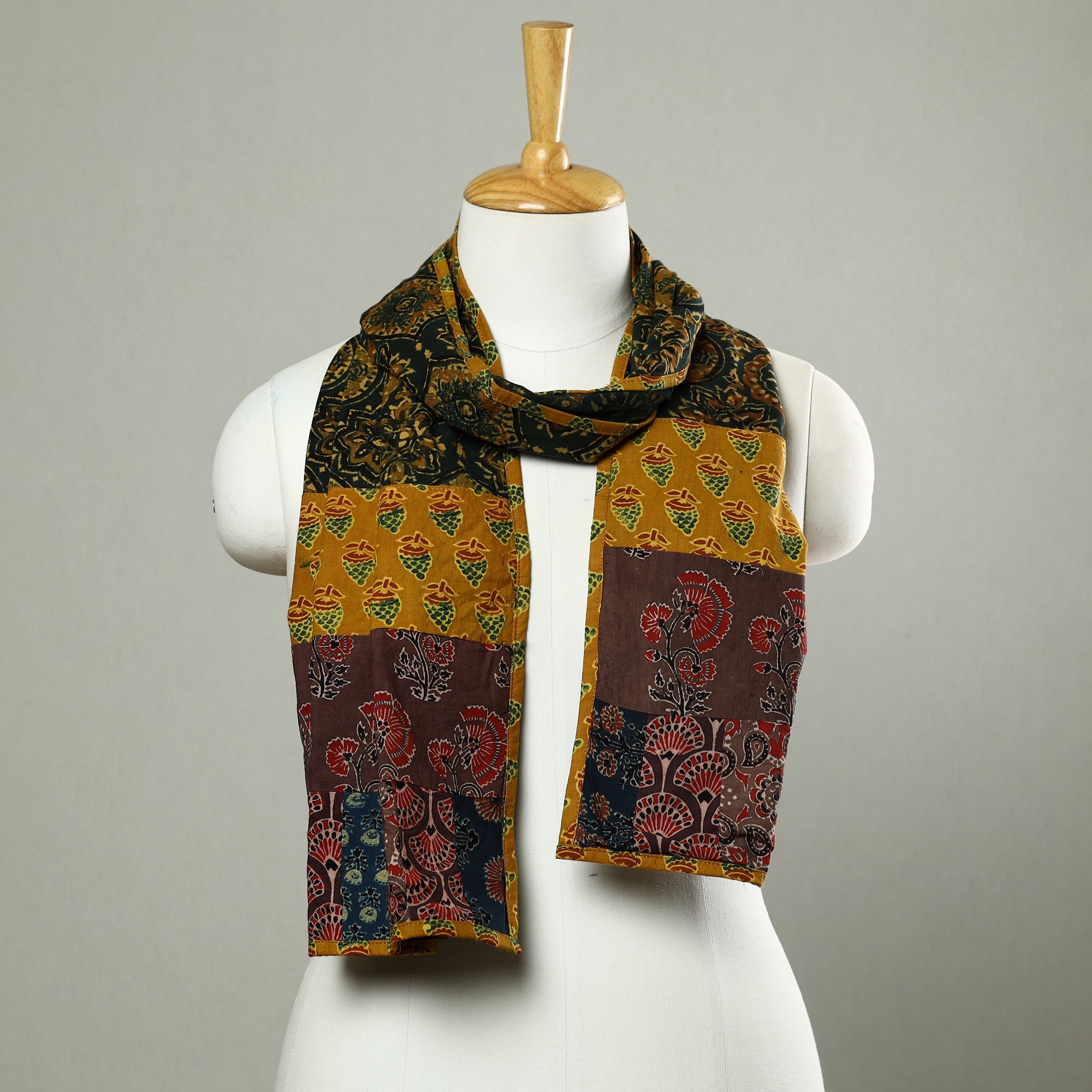 Multicolor - patchwork cotton stole in prints 49