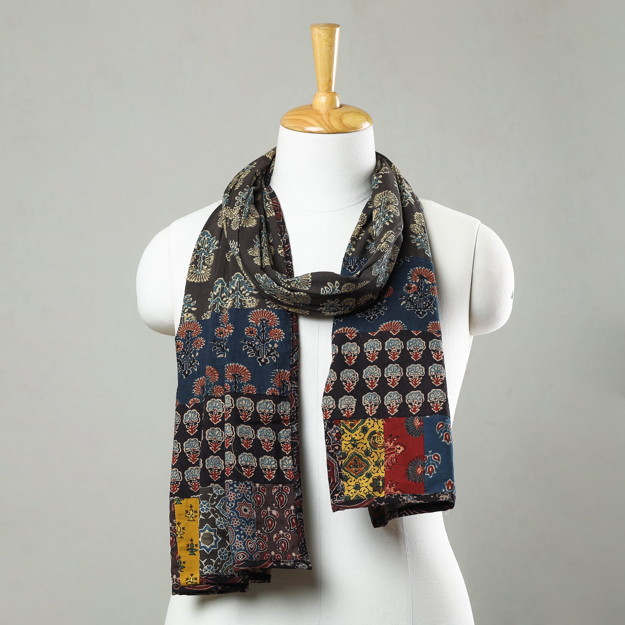 Multicolor - patchwork cotton stole in prints 52