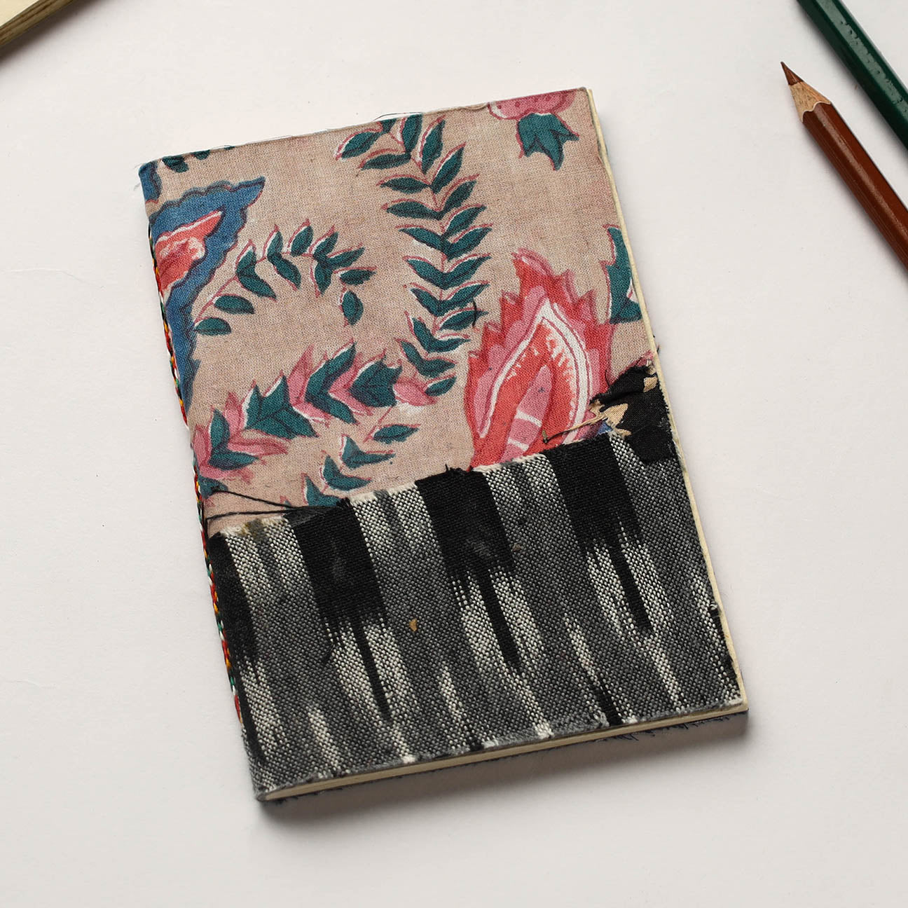 Multicolor - patchwork fabric cover handmade paper notebook