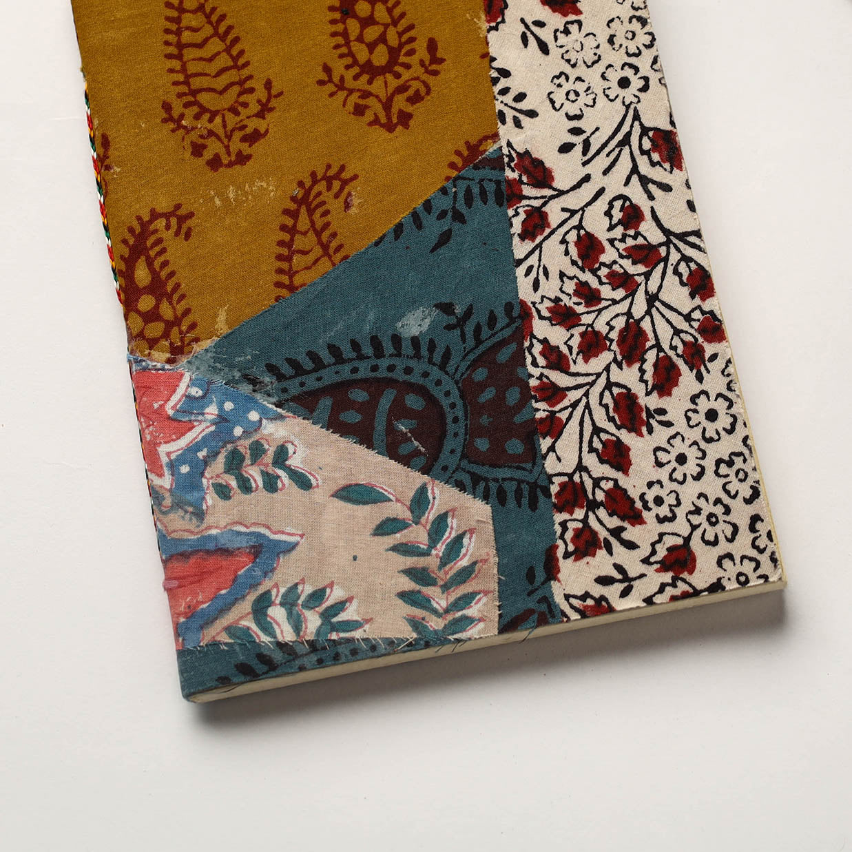 Multicolor Patchwork Fabric Cover Handmade Paper Notebook