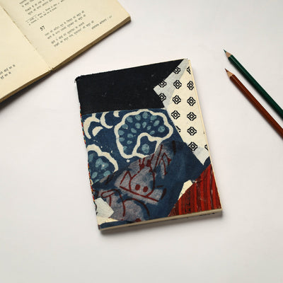 Multicolor Patchwork Fabric Cover Handmade Paper Notebook