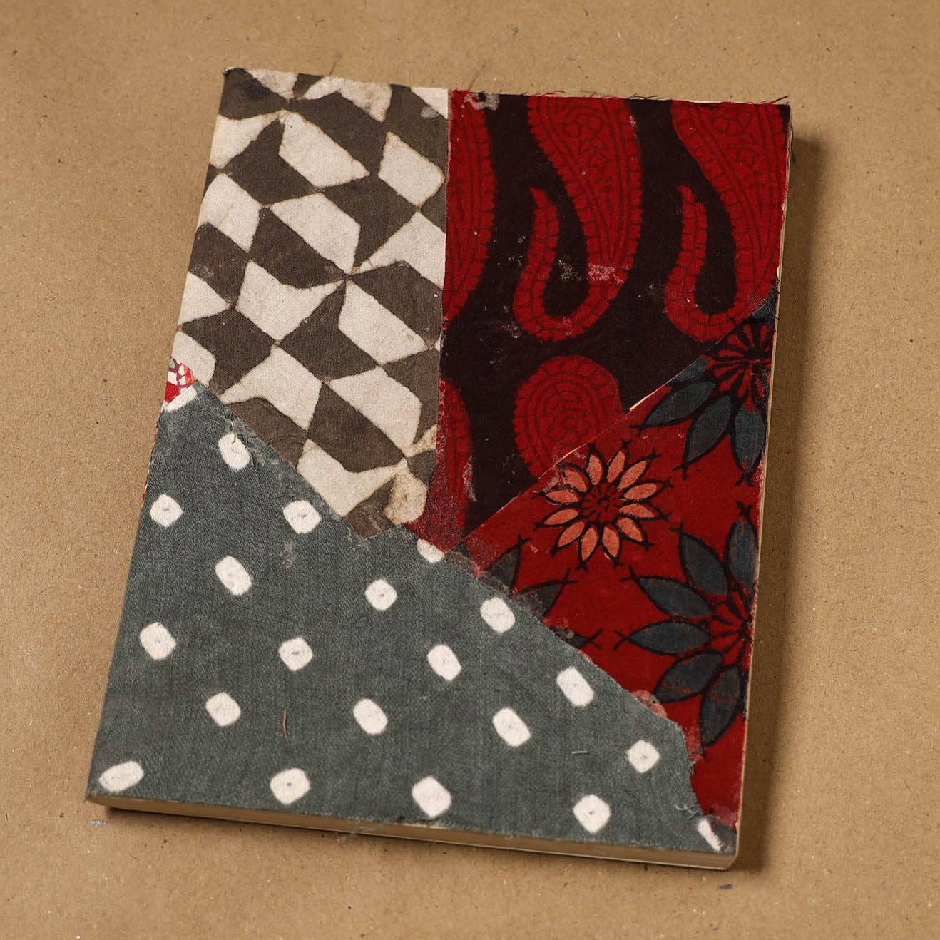 Patchwork fabric cover handmade paper notebook 89