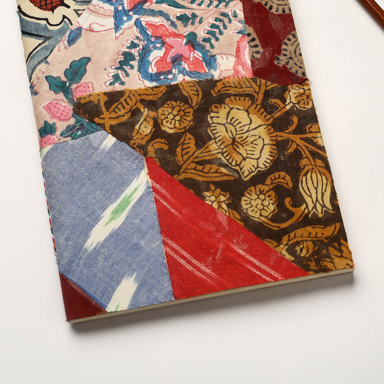 Multicolor Patchwork Fabric Cover Handmade Paper Notebook