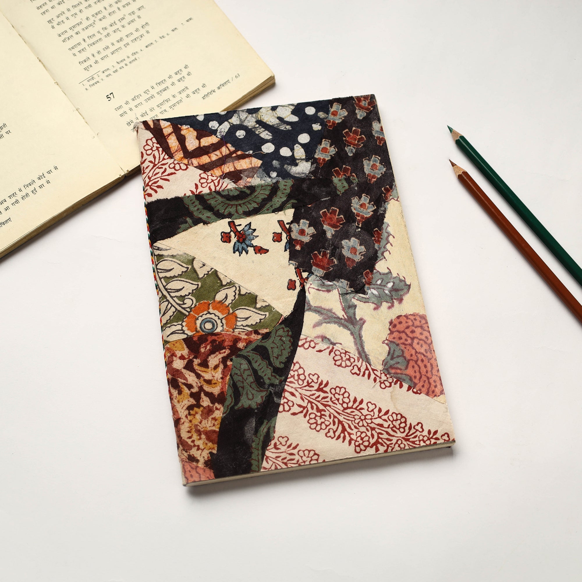 Buy Patchwork Fabric Cover Handmade Paper Notebook