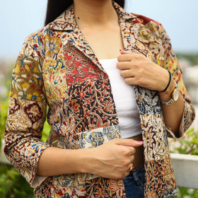   Multicolor Patchwork Kalamkari Print Women's Jacket 