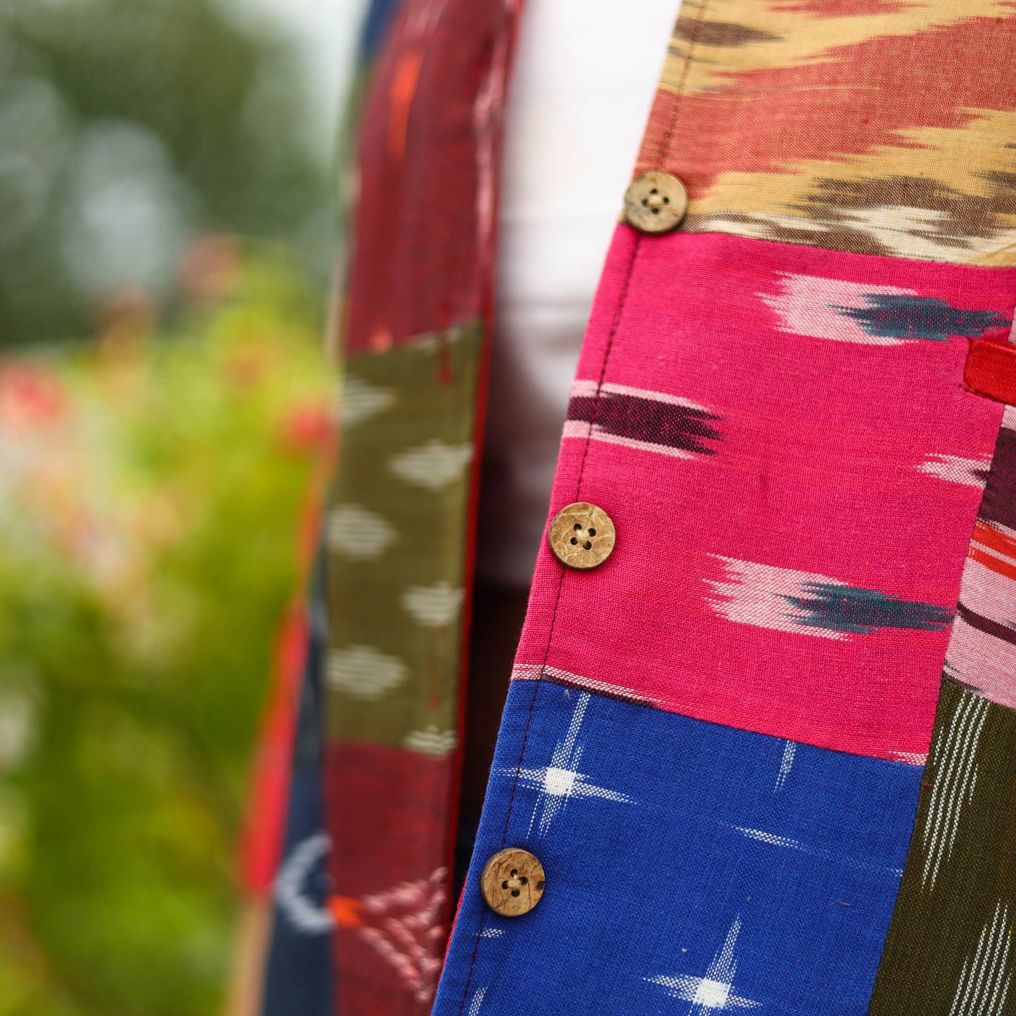  Multicolor Patchwork Pochampally Ikat Women's Jacket