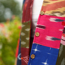  Multicolor Patchwork Pochampally Ikat Women's Jacket