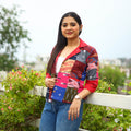  Multicolor Patchwork Pochampally Ikat Women's Jacket