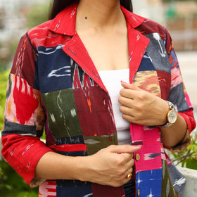  Multicolor Patchwork Pochampally Ikat Women's Jacket