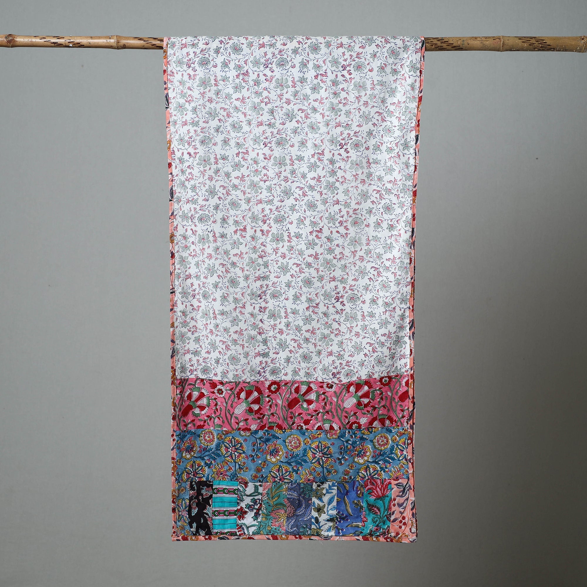 Shop Patchwork Block Printed Cotton Sanganeri Stole Online