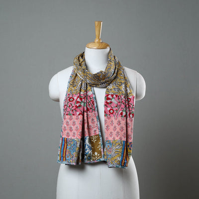 Multicolor - patchwork printed cotton sanganeri stole 06