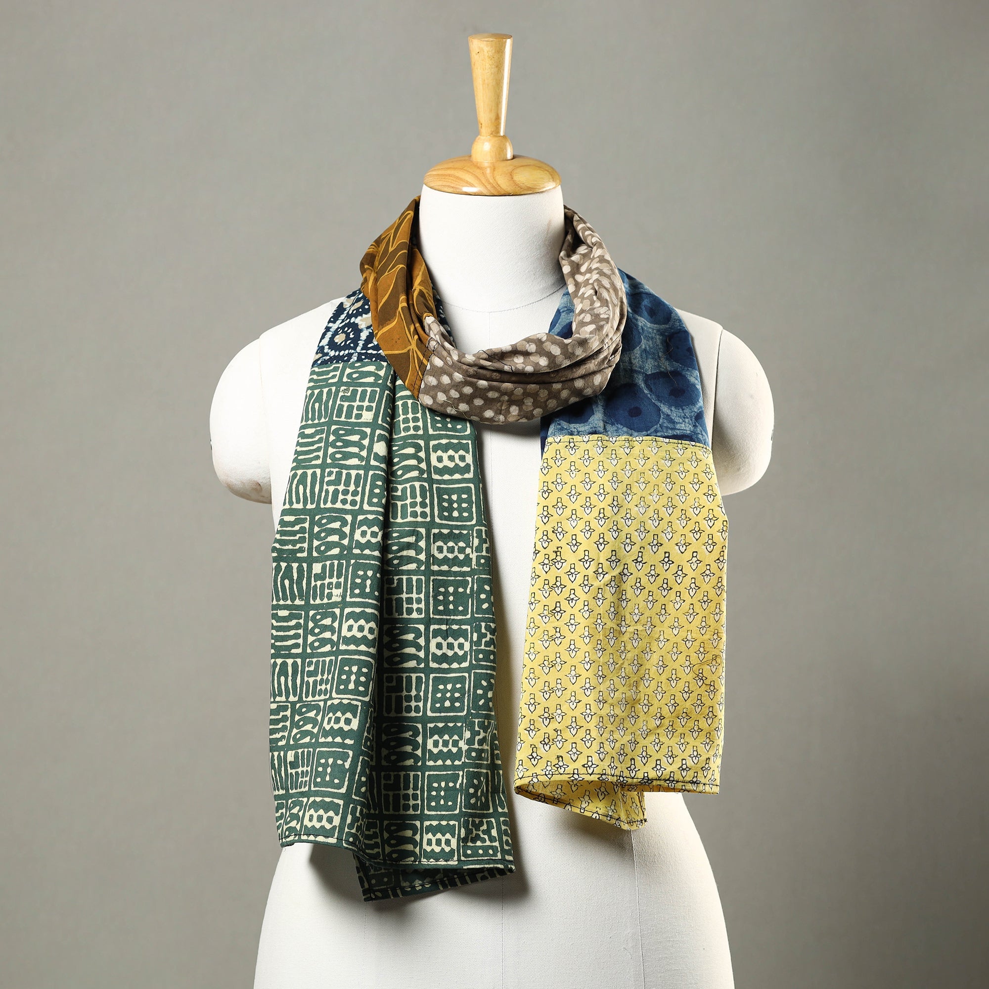 Patchwork Block Printed Cotton Stole