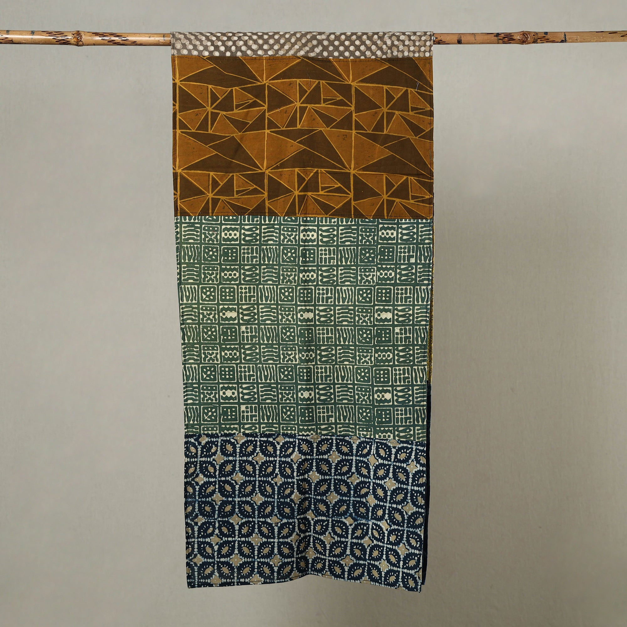  Patchwork Block Printed Cotton Stole 06 Online at iTokri.com