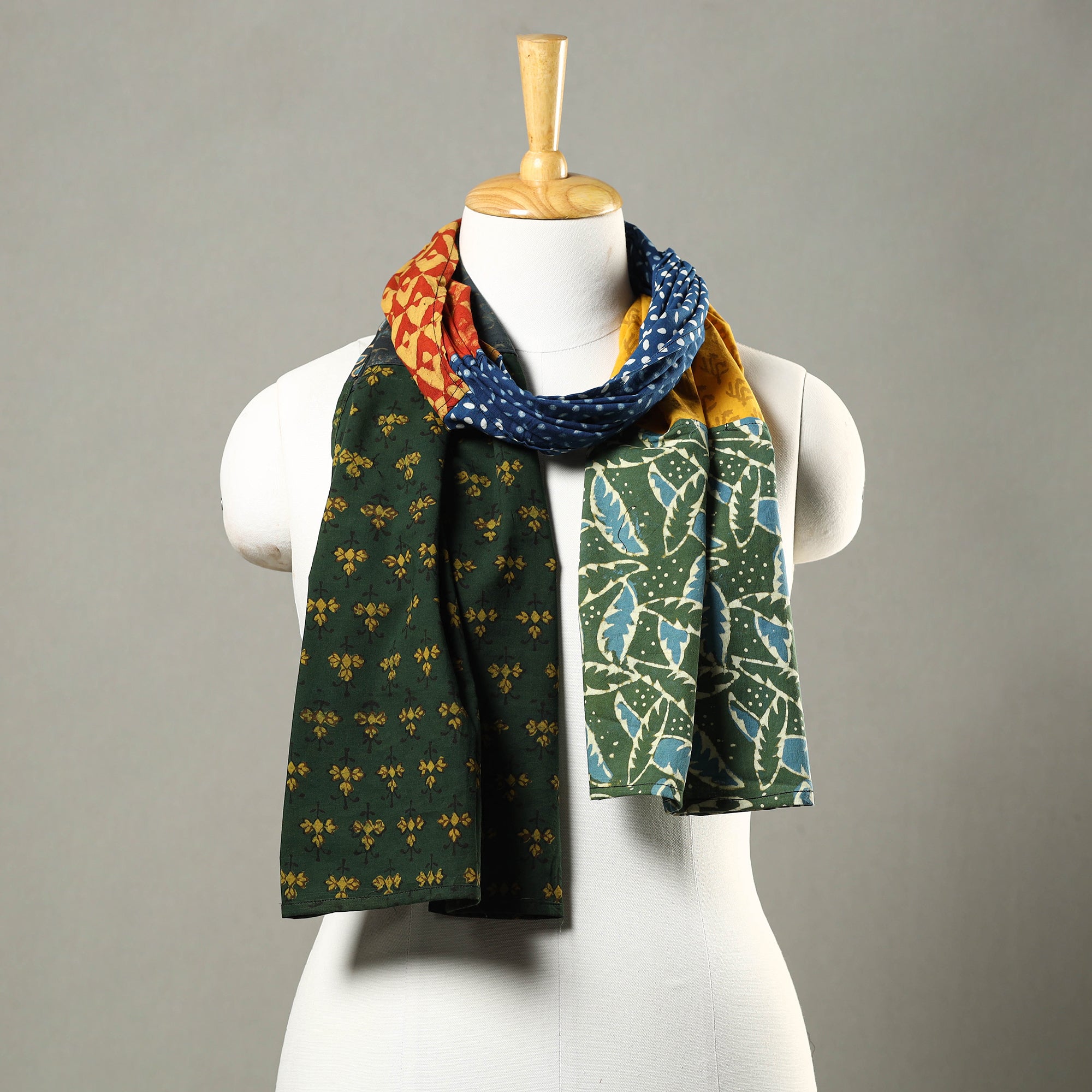 Patchwork Block Printed Cotton Stole