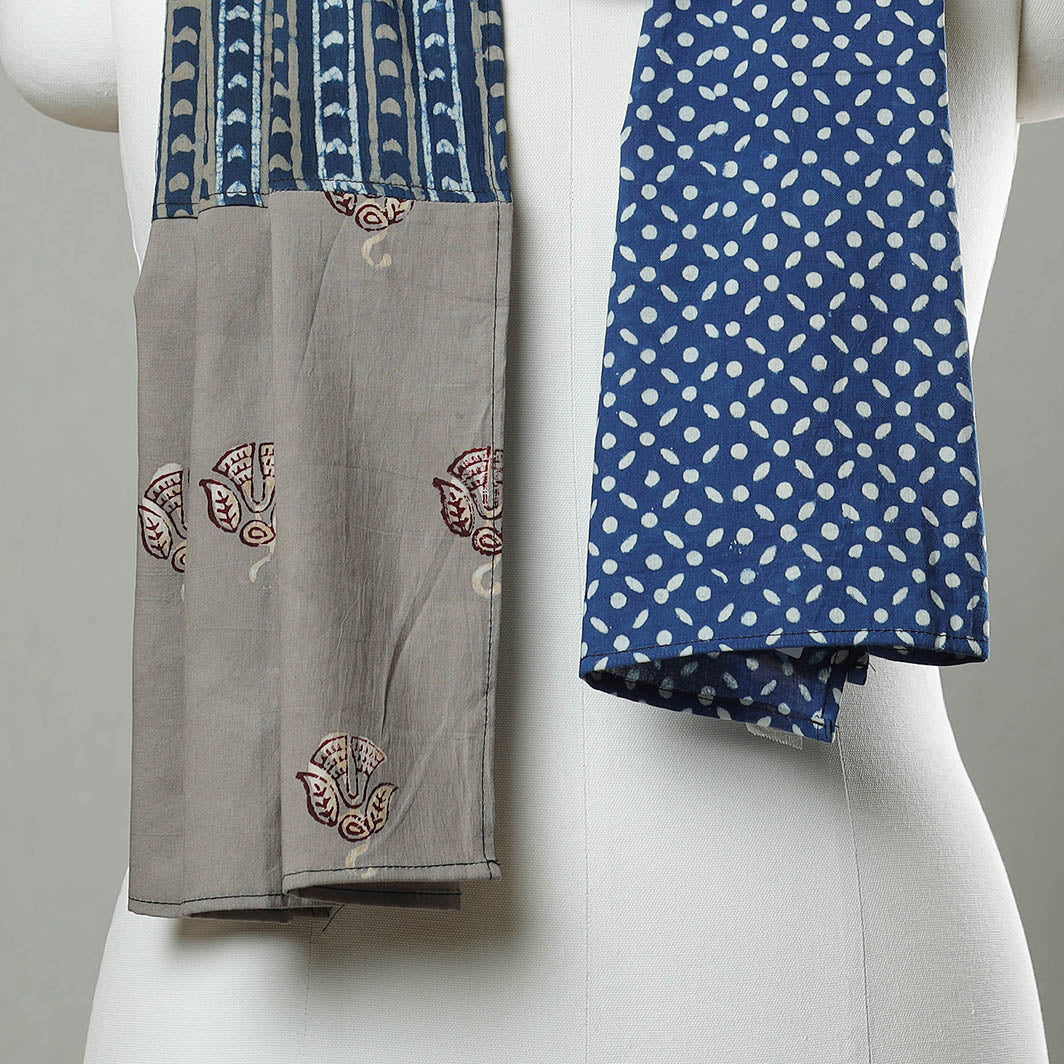 Patchwork Block Printed Cotton Stole 