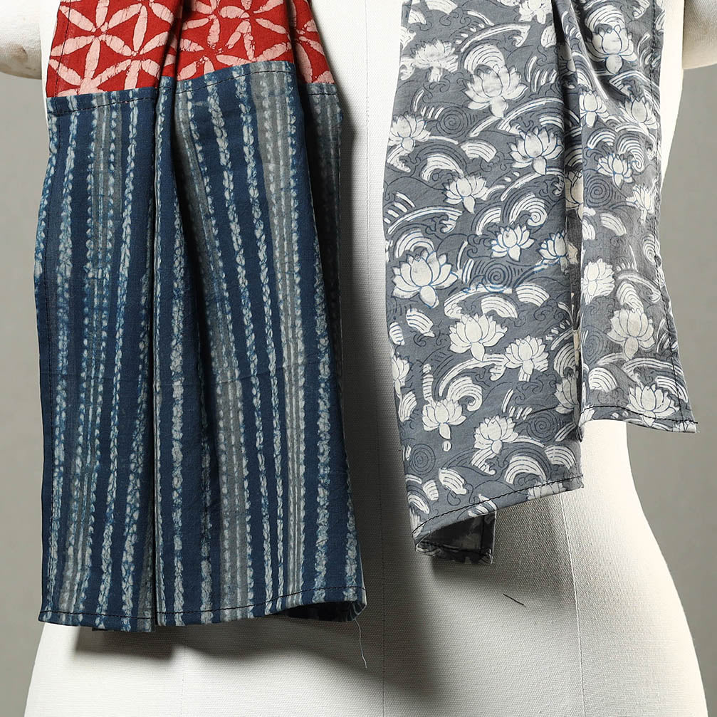 Patchwork Block Printed Cotton Stole