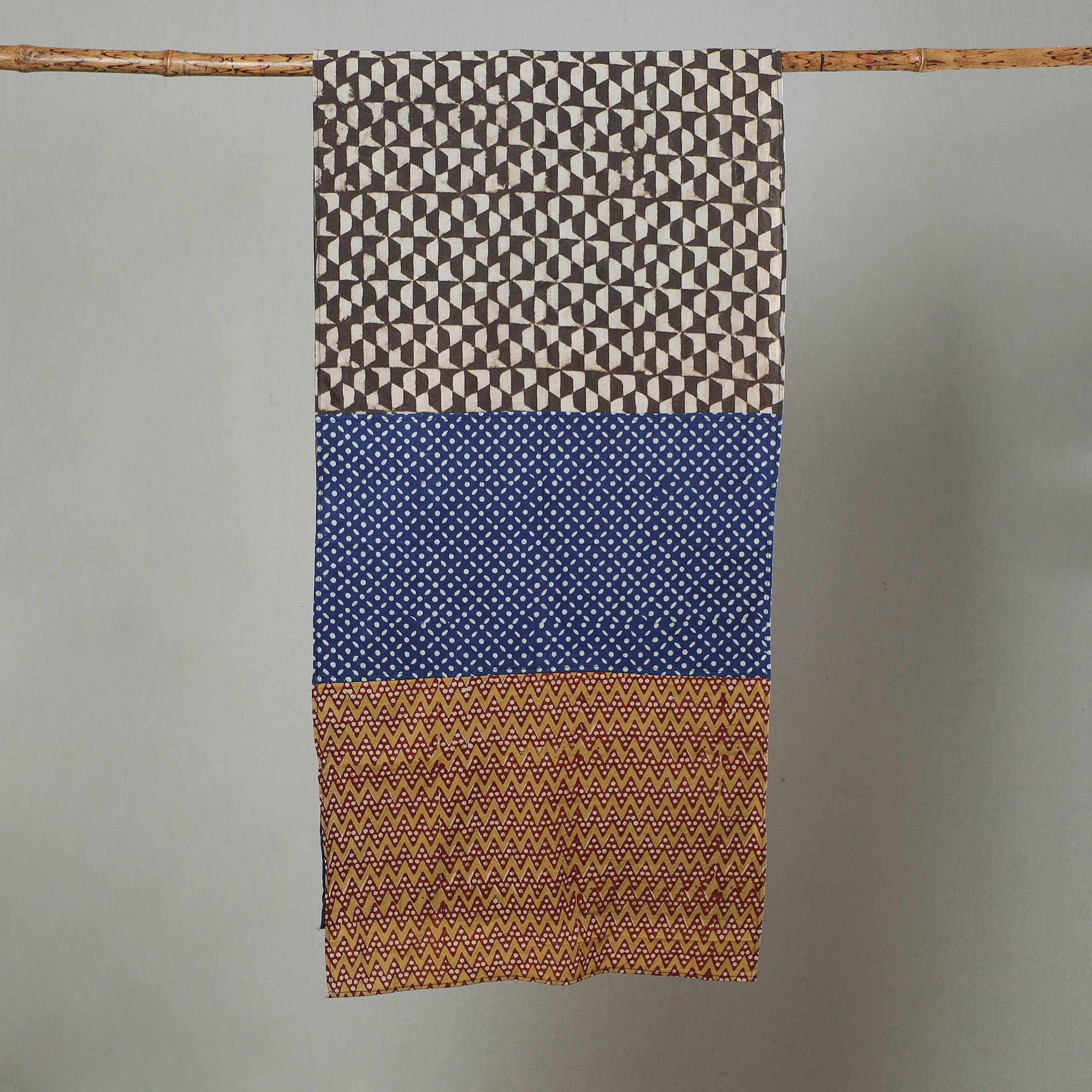 Patchwork Cotton Block Printed Stole 01 Online at iTokri.com