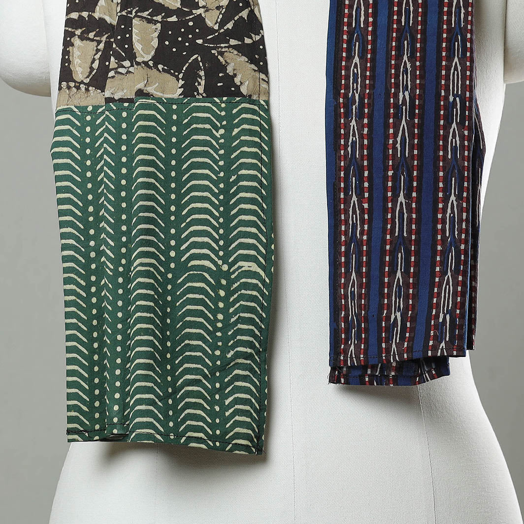  Patchwork Cotton Block Printed Stole 01 