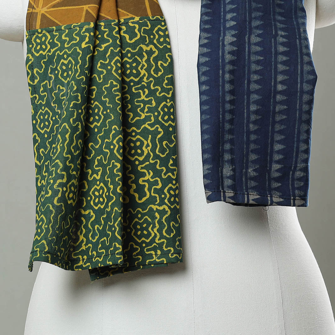 Patchwork Block Printed Cotton Stole