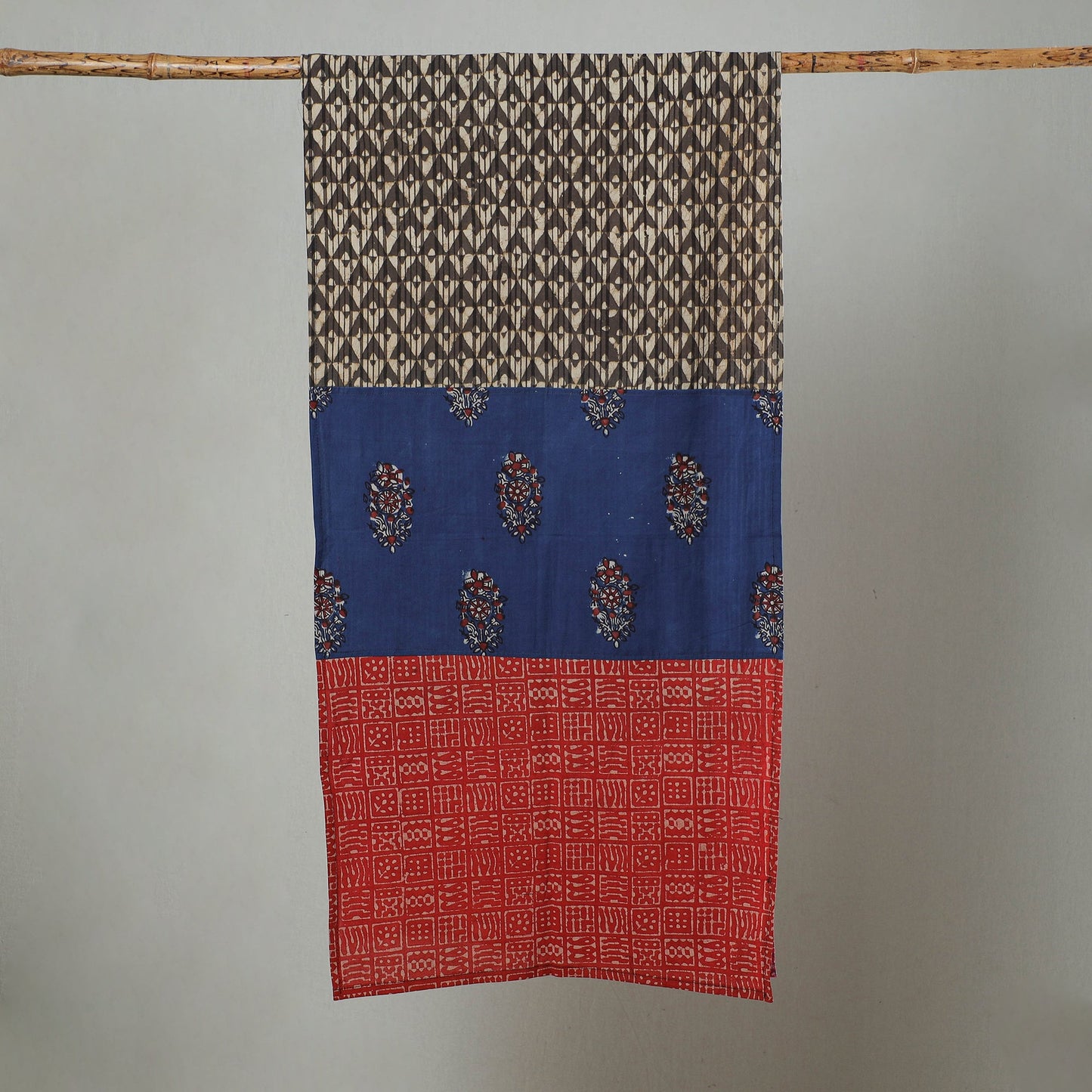  Patchwork Cotton Block Printed Stole 01 Online at iTokri.com