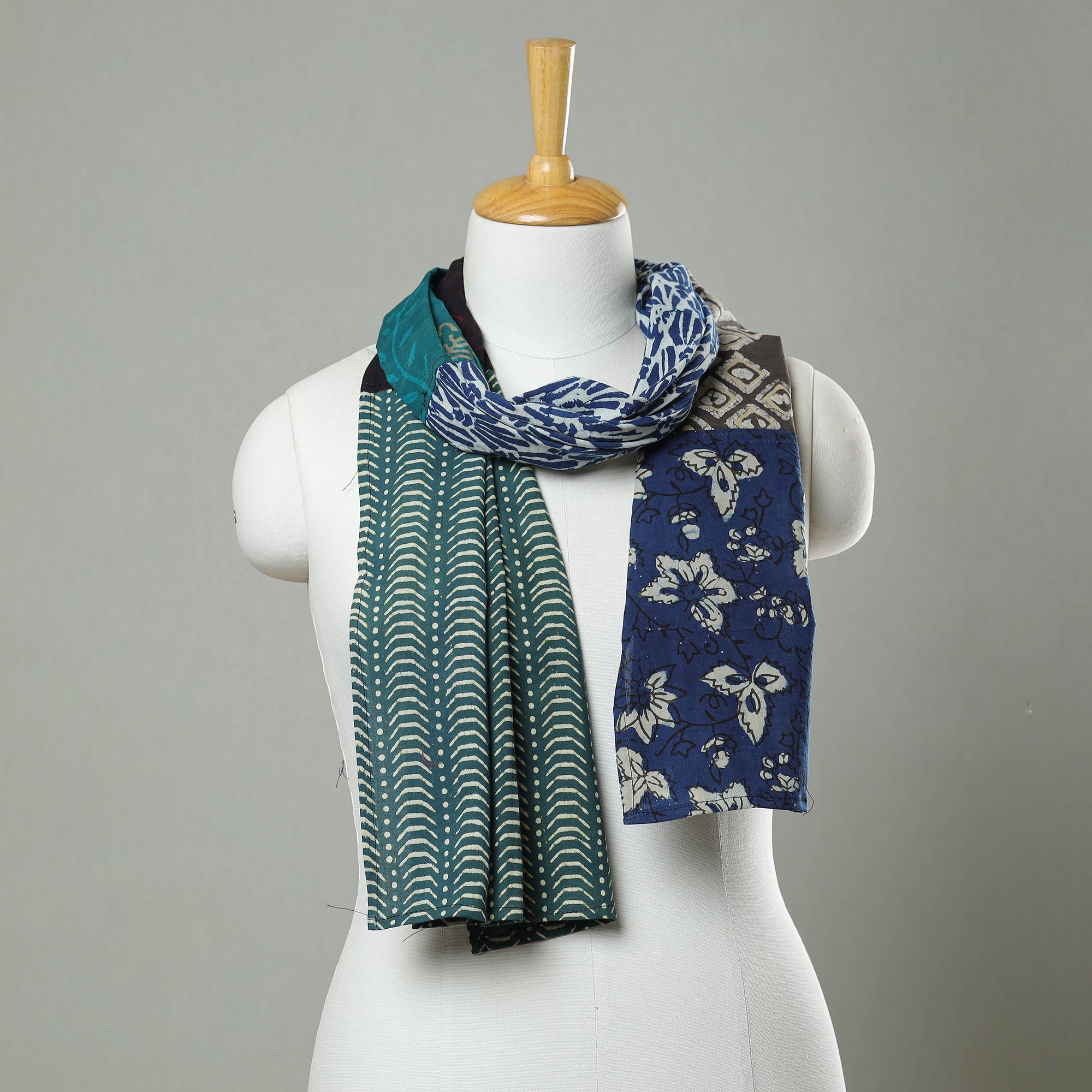 Patchwork Block Printed Cotton Stole