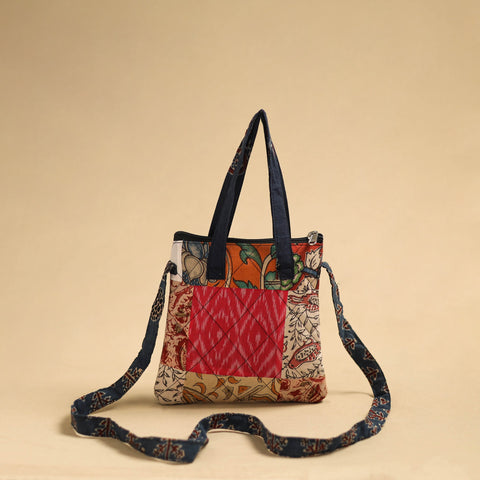 Buy Multicolor Patchwork Quilted Cotton Handmade Sling Bag