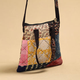 Buy Multicolor Patchwork Quilted Cotton Handmade Sling Bag