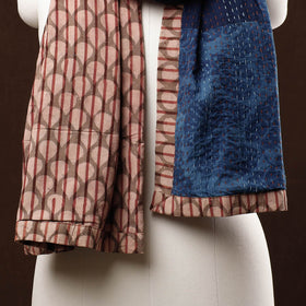  Patchwork Reversible Block Printed Tagai Cotton Stole 