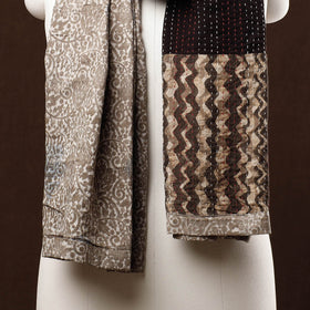  Patchwork Reversible Block Printed Tagai Cotton Stole 