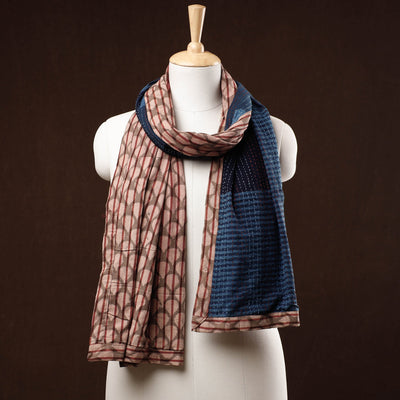  Patchwork Reversible Block Printed Tagai Cotton Stole 