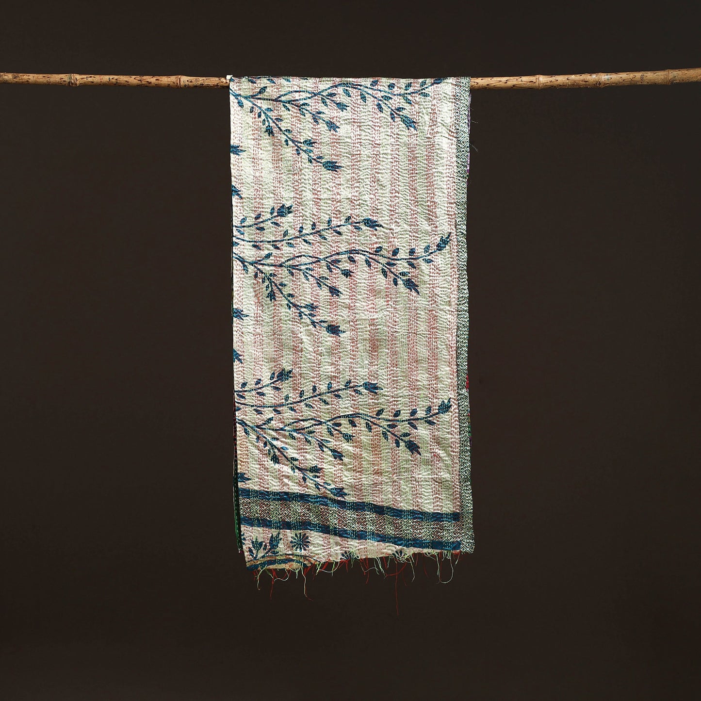 Multicolor - patchwork reversible silk bengal hand kantha