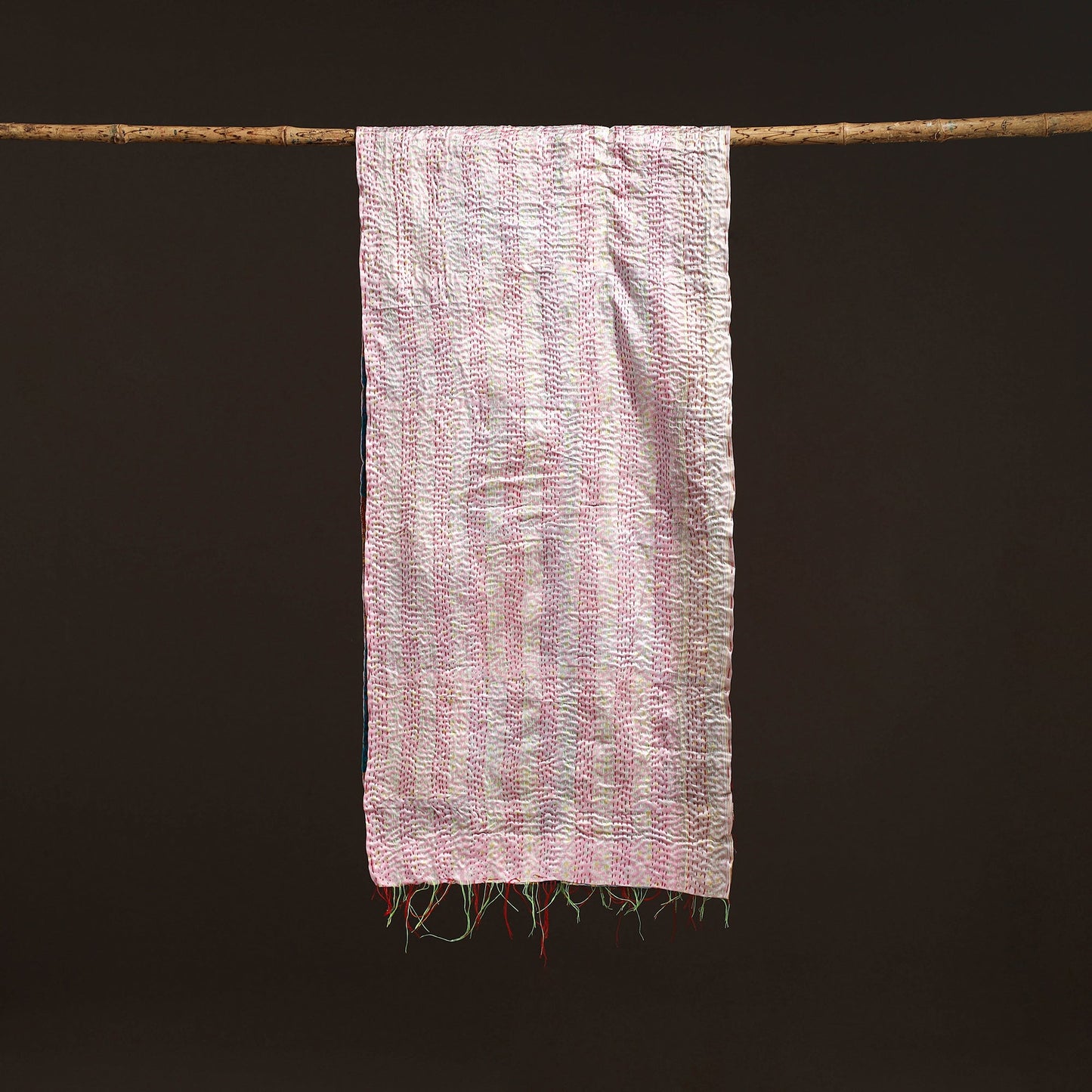 Multicolor - patchwork reversible silk bengal hand kantha