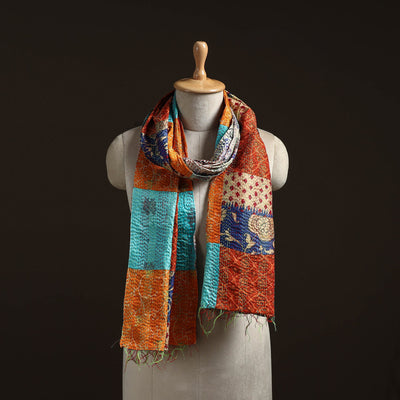 Multicolor - patchwork reversible silk bengal hand kantha