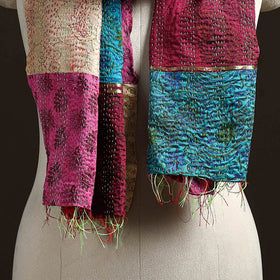 Multicolor - patchwork reversible silk bengal hand kantha