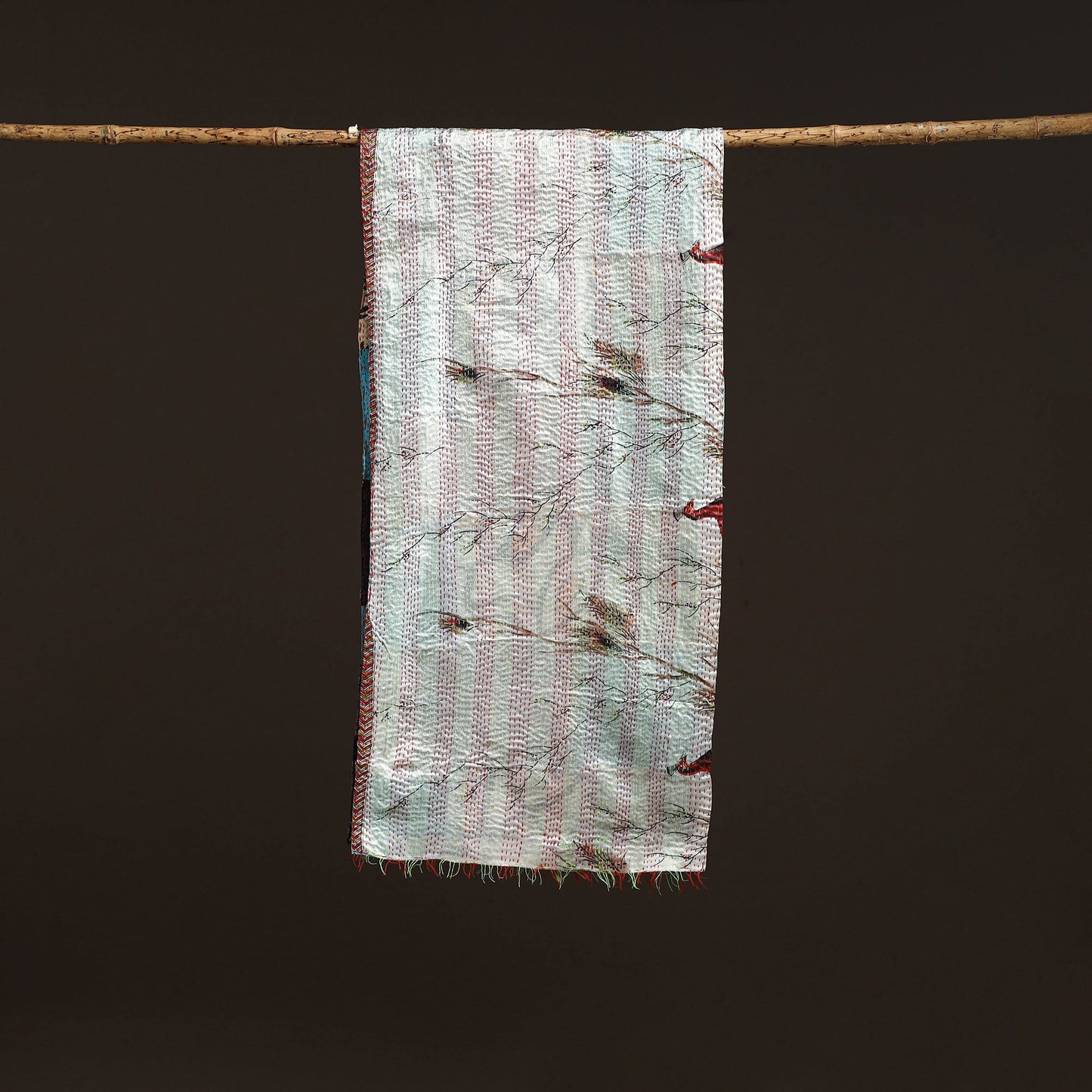 Multicolor - patchwork reversible silk bengal hand kantha