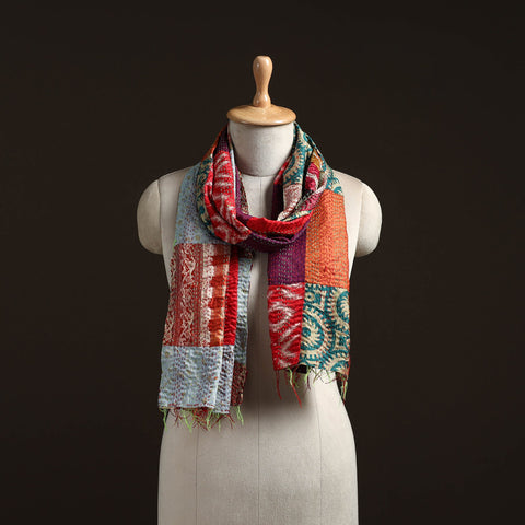 Multicolor - patchwork reversible silk bengal hand kantha