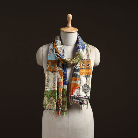 Multicolor - patchwork reversible silk bengal hand kantha