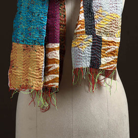 Multicolor - patchwork reversible silk bengal hand kantha