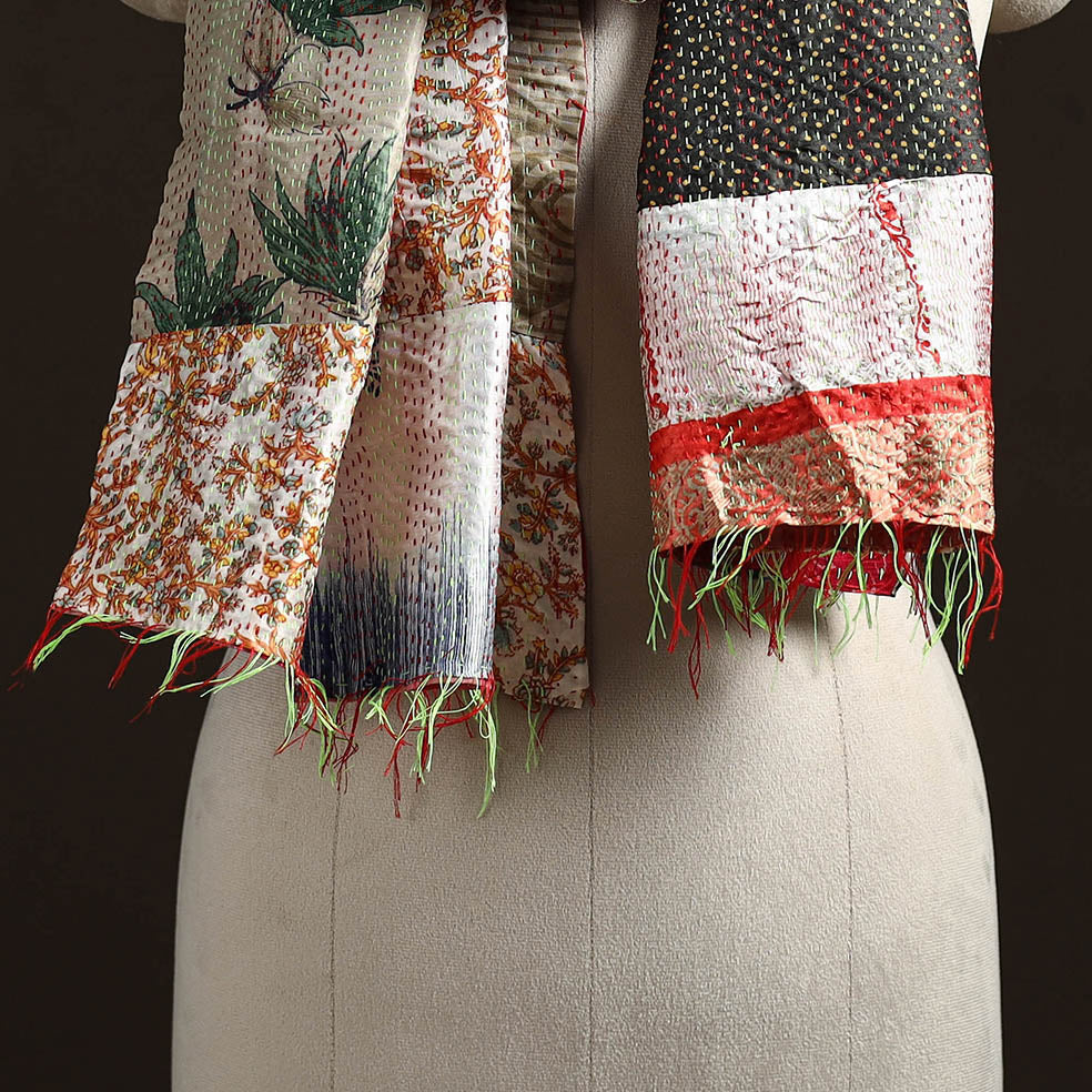 Multicolor - patchwork reversible silk bengal hand kantha