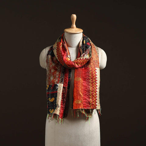 Multicolor - patchwork reversible silk bengal hand kantha