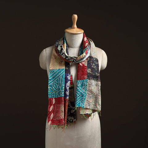 Multicolor - patchwork reversible silk bengal hand kantha