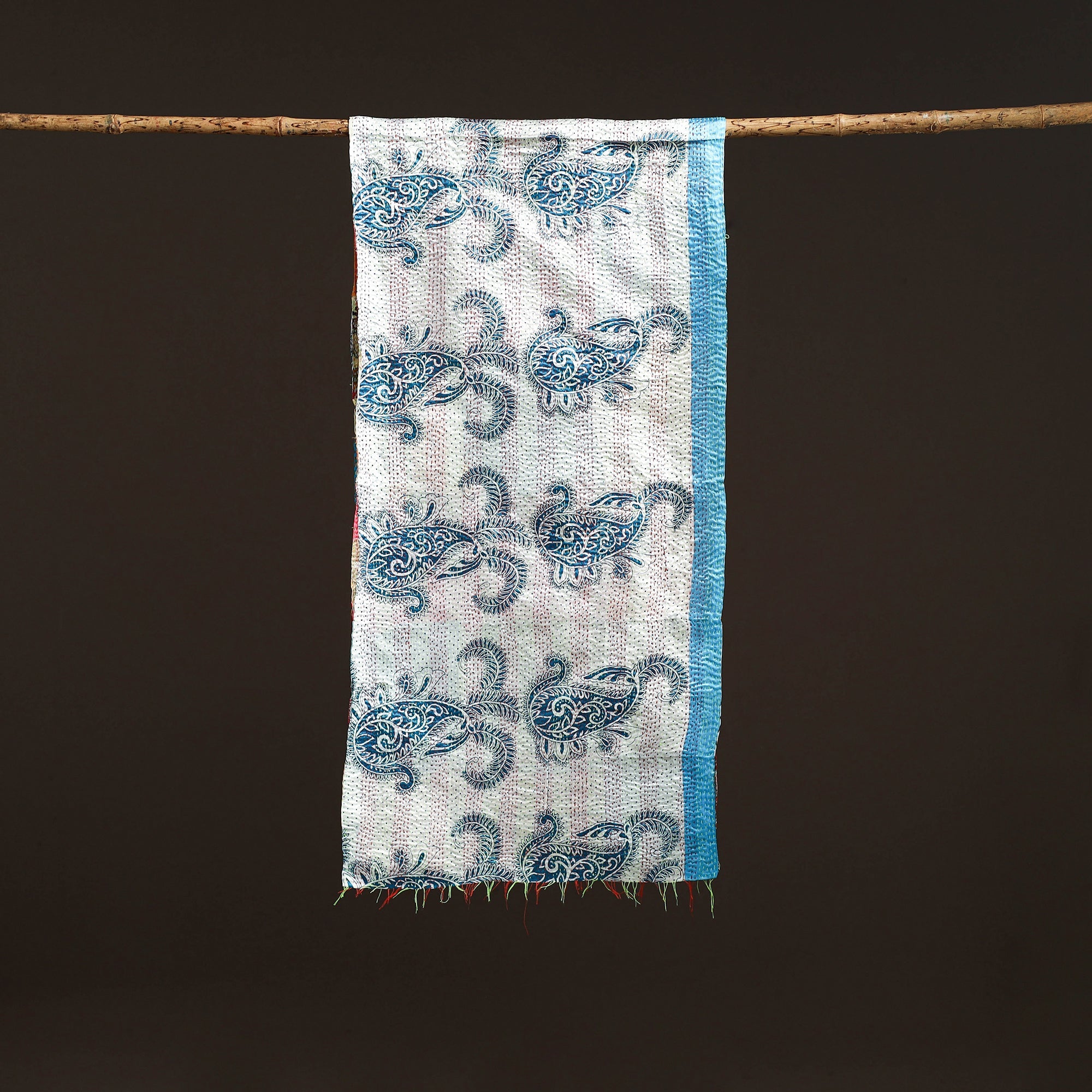 Multicolor - patchwork reversible silk bengal hand kantha