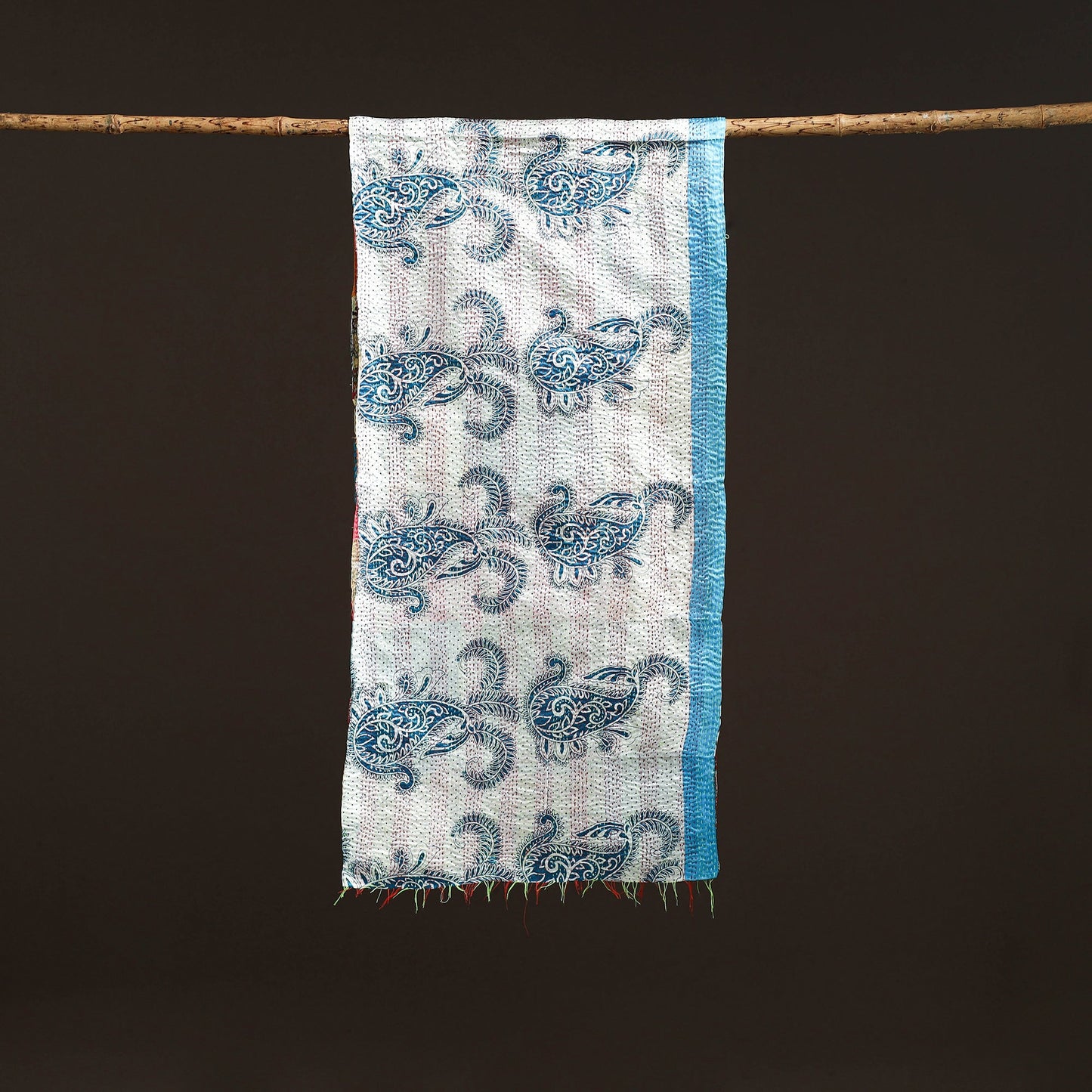 Multicolor - patchwork reversible silk bengal hand kantha