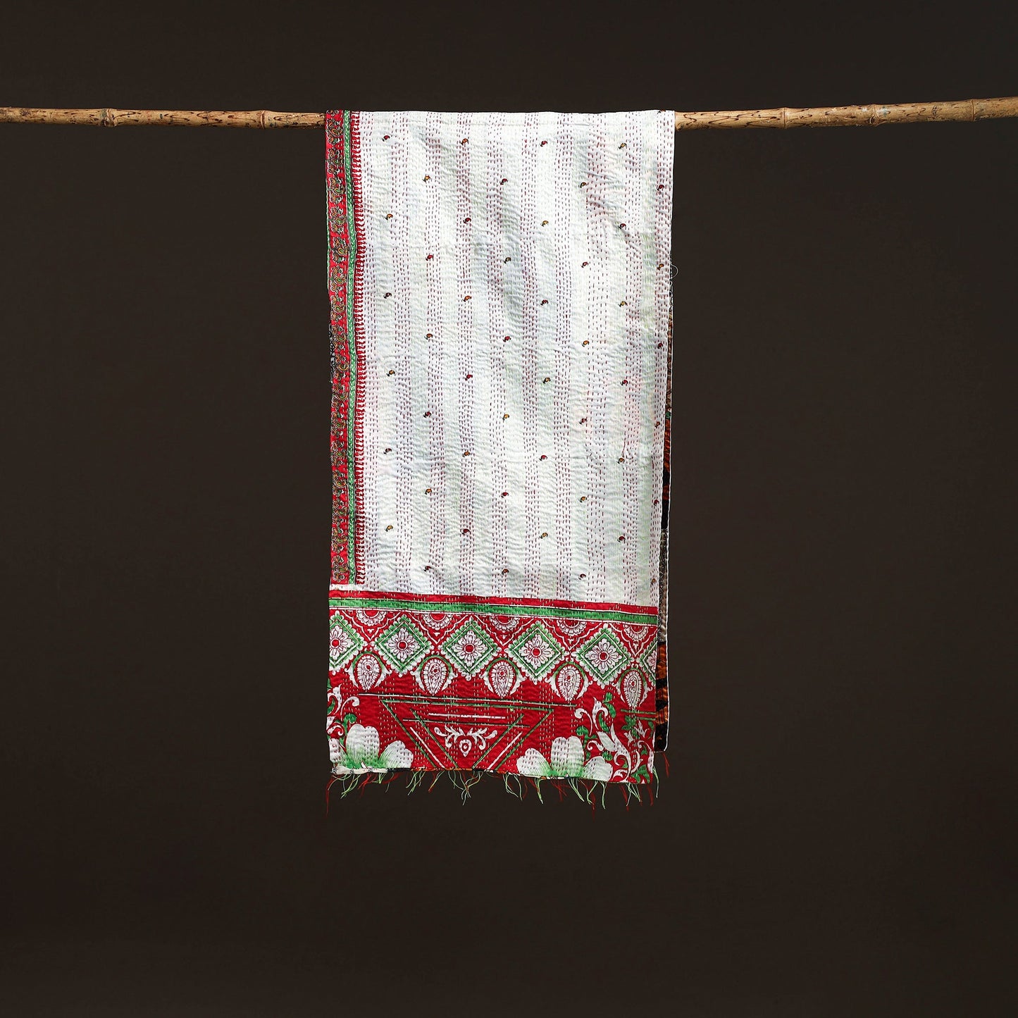 Multicolor - patchwork reversible silk bengal hand kantha