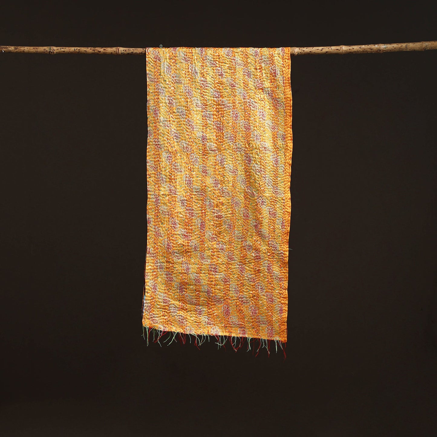 Multicolor - patchwork reversible silk bengal hand kantha