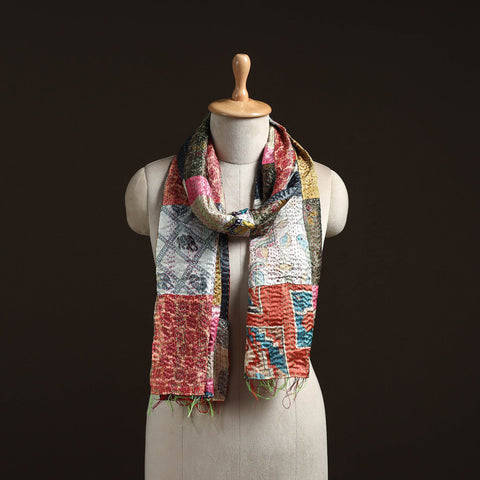 Multicolor - patchwork reversible silk bengal hand kantha